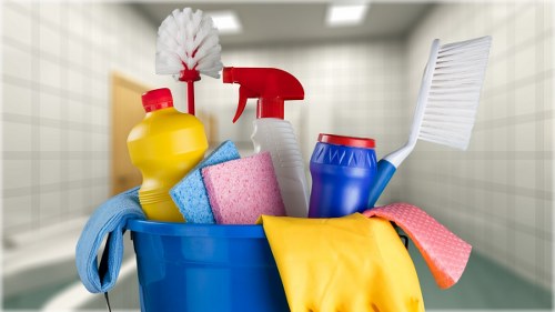 Professional home cleaners working in a Westminster living room