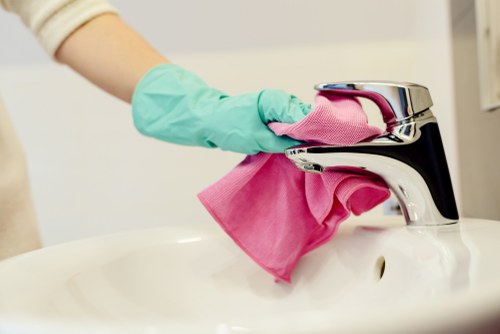 Deep cleaning service in a modern Westminster kitchen