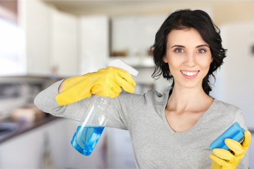 Commercial cleaner in Westminster maintaining a reception area