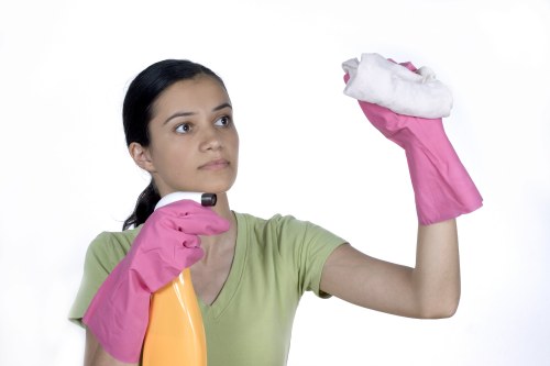 House cleaning team providing detailed bathroom cleaning in Westminster