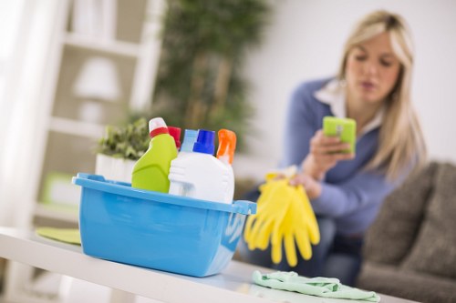Manager assessing a cleaning service complaint